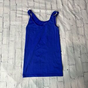 Bar III Blue Stretch Scoop Neck Camisole Tank Top Women’s L Layering Basic Tee